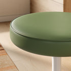 Modway Lippa Vegan Leather Round Stool - Leaf-Glossy White Finish