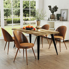 Homy Casa Upholstered Guest Chairs - Suede Brown Fabric - 2 Pack-Stylish, modern design complements any decor.