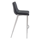 Zuo Magnus Barstool - Black/Silver - Set of 2-Dimensions: 21.7" L x 20.7" W x 43.3" H