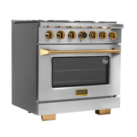 Kucht 36" KXP Series Dual Fuel Range Propane Gas - Stainless Steel/Gold-New Kucht Horus Digital Dial Thermostat