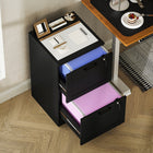 HOMCOM 2-Drawer Letter/A4 Filing Cabinet with Lock - Black-Serves as a versatile printer stand
