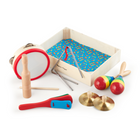 Melissa & Doug Band-in-a-Box Clap! Clang! Tap! - 10-Piece Musical Instrument Set-Various instruments provide a wide range of sounds