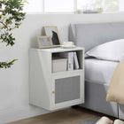 Modway Covelo Wall Mount Nightstand - Light Grey-Powder-Coated Paint