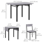 HOMCOM 3-Piece Drop Leaf Dining Set with Folding Table - Light Grey-The stools can be placed under the table to save space