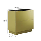 Modway Quantum 36" Bathroom Vanity Cabinet - Gold-Full-Glide Drawer