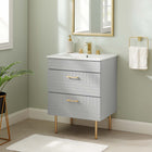 Modway Daybreak 24" Bathroom Vanity - Light Grey-Rubberwood, MDF, Particleboard Construction