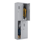 Ceha NH Series 2-Tier Locker with Front Hole Vents - Bank of 2 - Light Grey-High-quality powder-coated steel construction