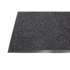 Edgewood Herringbone Medium Traffic Carpet Mat - 4' W x 6' L - Charcoal-75% polypropylene and 25% polyester solution dyed UV stabilized needlepunch loop pile with vinyl PVC backing
