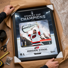 Frameworth Carolina Hurricanes 2026 Stanley Cup Champions: Jordan Staal Ice Design PhotoGlass Framed Photo - 18" W x 22" H-Product-type accurate build: PhotoGlass construction fuses the image to the glass itself and the glass surface wipes clean with a soft dry cloth