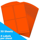 JAM Paper Mailing Address Labels, 4 x 5, Neon Red, 2 sets of 120 (354329162g)-Size: Extra Large, 5 x 4 inches