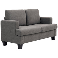 HOMCOM 54.3" Loveseat Sofa with Cushions - Dark Grey-Comfortable chenille texture