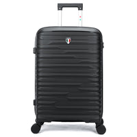 TUCCI Lussore 20" Hardside Carry-On Luggage - Black-Designed in Italy – Premium Italian craftsmanship and style. Crafted with a premium polypropylene hardshell that’s flexible, lightweight, and built to last