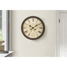 Monarch Specialties Clocks 20" Round Wall Clock - Antique -This analog clock features easy to read roman numeric printed markings against an old-world map background for a decorative touch