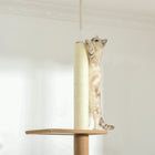 PawHut 100" Floor-To-Ceiling Cat Tree with 3 Perches - Brown-Colour: Brown 
