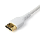 StarTech Slim HDMI Cable - 3' -White-Ultra-durable materials: HDMI cord with aramid fiber design provides extreme durability, increasing tensile strength so you can pull it through tight spaces and around extreme bends, Al-Mylar Foil with braid protects from EMI for reliable signal integrity