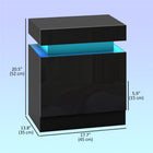 HOMCOM Nightstand for Bedroom - Black - Set of 2-Two spacious drawers for lots of storage space