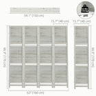 HOMCOM 4 Panel Freestanding Room Divider with Display Shelf for Home Office - Distressed White-Foldable design with 4 panels, easy to move and storage
