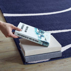 Modway Therese Abstract Swirl Area Rug - 5 ft W x 8 ft L - Navy/Ivory-Gripping Jute Fabric Underside