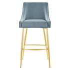 Modway Discern Performance Velvet Bar Stool - Light Blue-Non-Marking Foot Pads