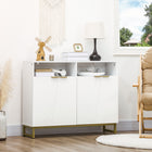 HOMCOM 39.4" L Buffet Cabinet - White-Inner shelf is 3-level adjustable to suit items of various heights