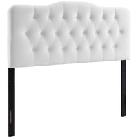 Modway Annabel Diamond Tufted Performance Velvet Queen Headboard - White-Luxurious Modern Queen Headboard