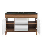 Modway Render 48" Single Sink Bathroom Vanity - White/Walnut/Black-Fixtures Not Included