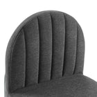 Modway Isla Channel Tufted Upholstered Fabric Dining Side Chair - Black/Charcoal-8