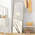 HOMCOM Full Length Mirror - 50" W x 161.5" H - Gold-Aluminum alloy frame ensures durability, resisting rust and water 
