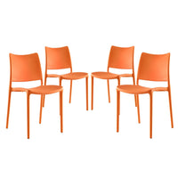 Modway Hipster Dining Side Chair - Orange - 4 Pack-Modern dining side chair