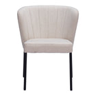 Zuo Aimee Dining Chair - Beige - Set of 2-Stackable for space saving storage