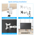 ShoppingAll Single Monitor Mount Stand with Adjustable Arm for 13"-32" Monitor - White-10