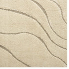 Modway Jubilant Abound Abstract Swirl Shag Area Rug - 5 ft W x 8 ft L - Creame/Beige-Distinctive High-Low Texture