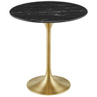 Modway Lippa 20" Round Faux Marble Side Table - Gold Black-Modern Side Table