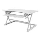 Rocelco 40" Deluxe Adjustable Height Sit Stand Desk Riser with Enhanced Vertical Range - White-Adjustable-height sit to stand desk Riser with extended vertical range