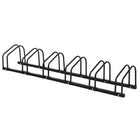 HOMCOM 6-Bike Bicycle Floor Parking Rack for Indoor and Outdoor Use - Black-Made from heavy duty steel for long term durability