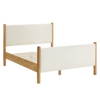 Modway - Maven Taille reine Boucle Tapis Lit de plateforme, Feather Oak-Cadre de lit en bois