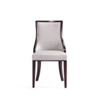 Manhattan Comfort Grand 18.5" Traditional Faux Leather Upholstered Dining Chair - Light Grey - Set of 4-Weight Capacity: 300 lb. Seat Height: 18.5"