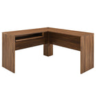Modway Transmit 73.5" Wood Desk and File Cabinet Set - Walnut White-Plastic Casters