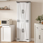 HOMCOM 72" H Pantry Cabinet for Dining Room - White-Colour: White, Oak 