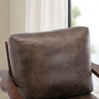 Ebello Joichiro 29.5" Wide Solid Wood Frame Upholstered Mid Century Modern Retro Armchair Accent Chair - Dark brown-UV resistant upholstery helps prevent fading in sunny areas
