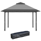 Outsunny 13 ft W x 13 ft L Outdoor Pop-Up Party Tent Canopy with Top Vent - Grey-Large size pop-canopy tent can comfortably fit a medium ground of people