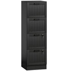 HOMCOM 4-Drawer Letter/A4 Filing Cabinet with Lock - Black-Four file drawers minimizes office clutter
