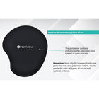 IntekView Rounded Gel Wrist Mouse Pad - 160 g - Black-Works perfectly with all types of mouse : ball, optical or laser