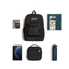 Jansport Crosstown Plus Backpack - Black-2/3 padded back panel