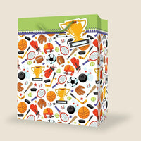 Millbrook Studios Gift Bags - Medium - Sports - 12 Pack (47529)-9" x 4" x 7"