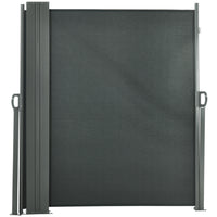 Outsunny Double Retractable Side Awning - Grey-Flexible double side awnings for outdoor use
