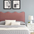 Modway Current Performance Velvet Twin Platform Bed with Black Wood Legs - Dusty Rose-Reinforced Center Beam and Support Legs