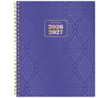 AT-A-GLANCE 2026-27 Badge Geometric Weekly/Monthly Planner - 11"x 9" - Purple - Bilingual-13 months: July 2026 - July 2027