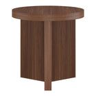 Hudson&Canal Holm 22" Wide Round Fluted Side Table - Satin Walnut-Table is made of high-quality and durable MDF materials