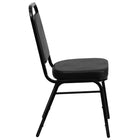 Flash Furniture HERCULES Series Trapezoidal Back Stacking Banquet Chair in Black Vinyl - Black Frame - 4 Pack-Seamless Back Panel